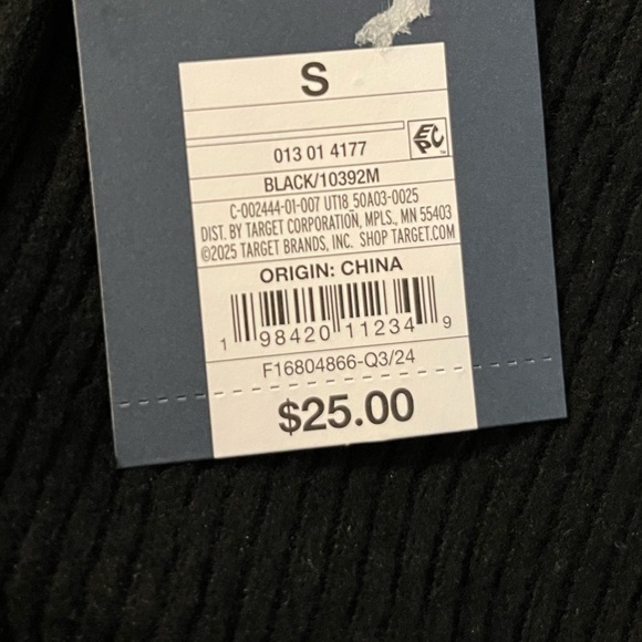 NWT Universal Thread Black Ribbed Cardigan - Picture 3 of 3